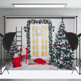 Lofaris Weiß Wand Kranz Tür Leiter Baum Weihnachten Hintergrund